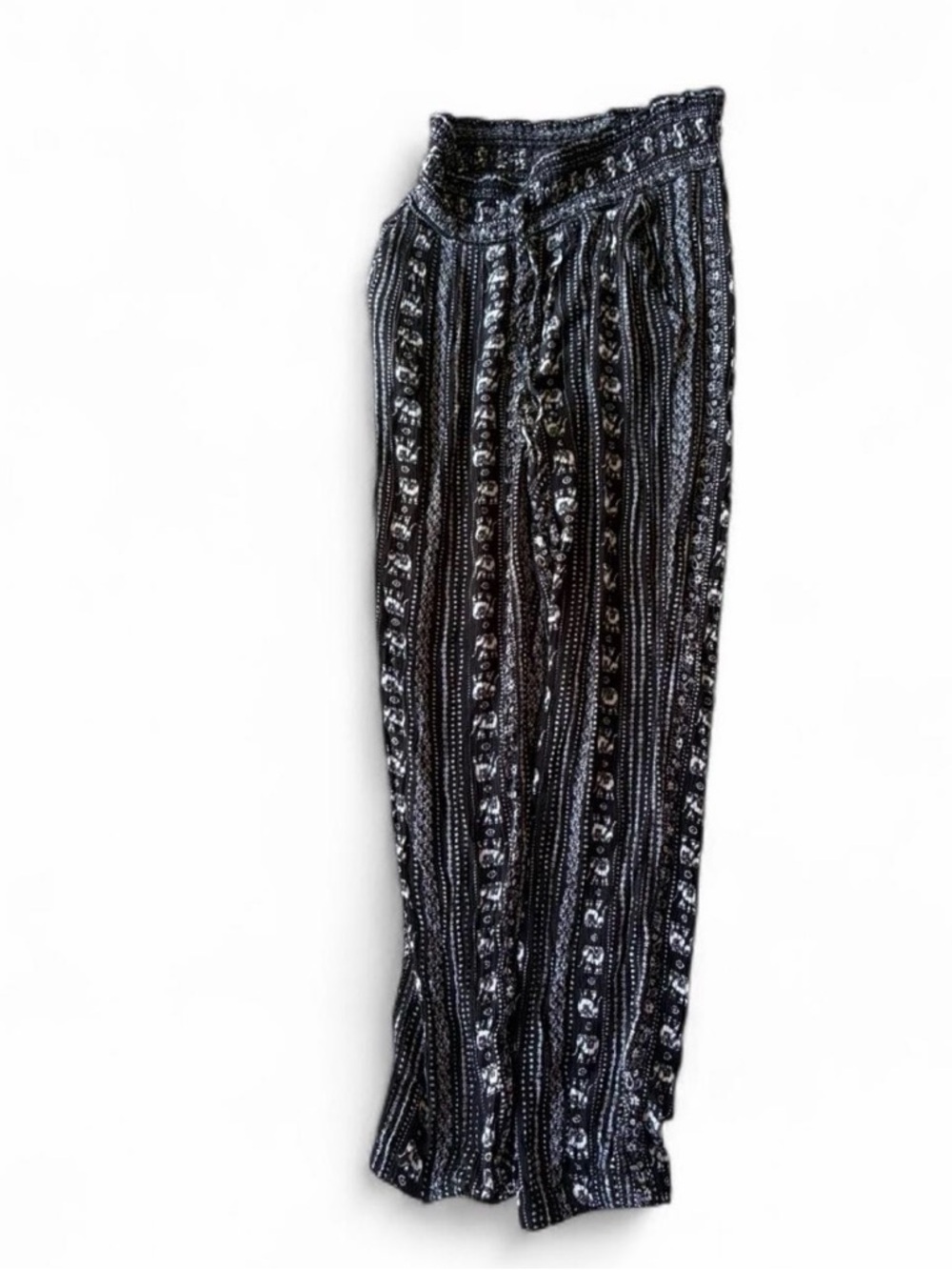 Black & White Boho elephant print pants